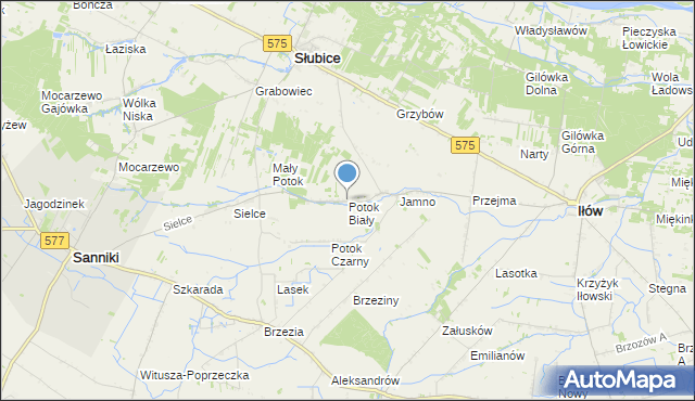 mapa Potok Biały, Potok Biały na mapie Targeo